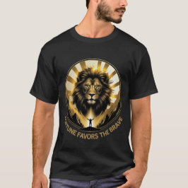 勇者が幸運を呼び寄せる ゴールデンライオンキングマウンテン Tシャツ