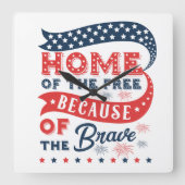 勇者のために自由の家 スクエア壁時計 (正面)