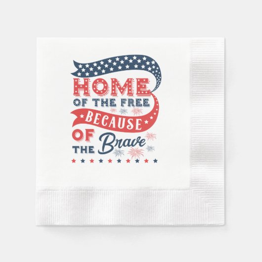 勇者のために自由の家 縁ありカクテルナプキン (正面)