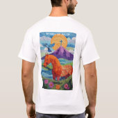 勇者の女性 キルトTシャツ Tシャツ (裏面)