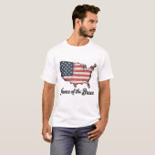 勇者の故郷 7月4日 アメリカ独立記念日の愛国心 Tシャツ (正面フル)
