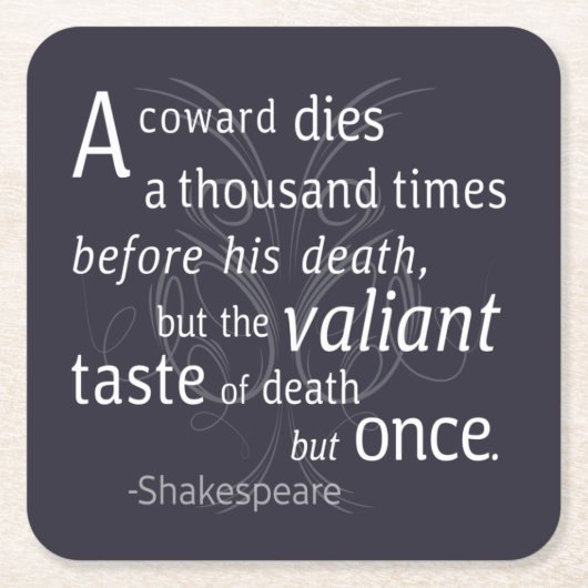 勇者は死ぬが沙翁|しゃおう=シェークスピア}だ スクエアペーパーコースター (正面)