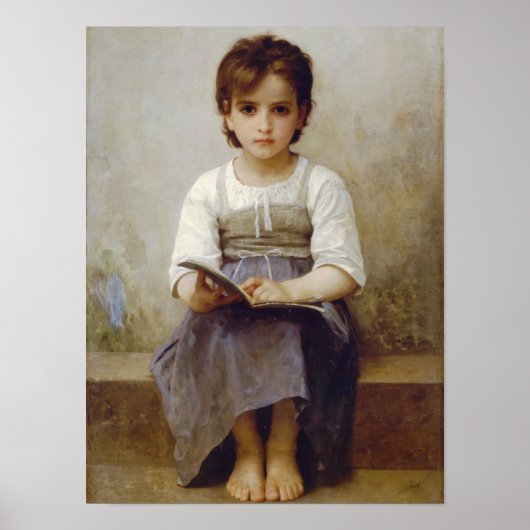 勉強している女の子 ポスター (正面)