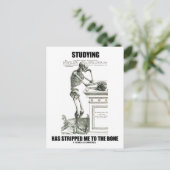 勉強で骨が折れた ポストカード (スタンド正面)