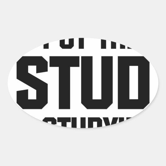 勉強に力を入れる 楕円形シール (正面)