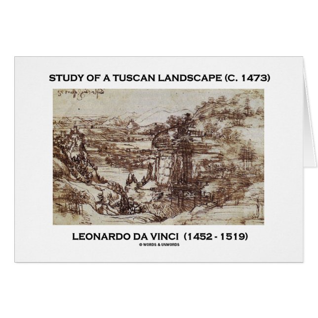 勉強のトスカーナの風景1473年レオナルド・ダ・ヴィンチ (正面横)