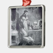 勉強のファウスト、ゲーテのファウスト、1828年 メタルオーナメント (左)