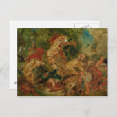 勉強のライオン狩り, 1854 ポストカード (正面/裏面)