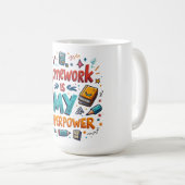 勉強の喜び – no7カスタムカットビニール コーヒーマグカップ (正面右)