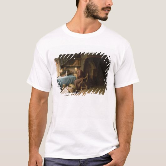 勉強の彼の管をつけている老人 Tシャツ (正面)