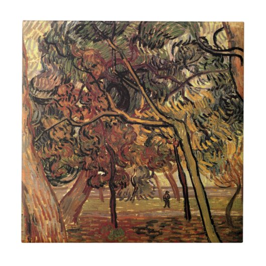 勉強の松の木byビンセント・ヴァン・ゴッホ タイル (正面)
