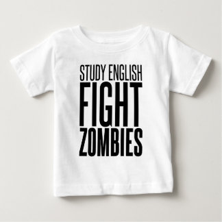 勉強の英語、戦いのゾンビ ベビーTシャツ