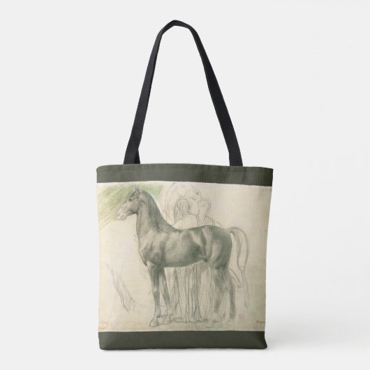 勉強の馬のエドガー・デガヴィンテージファインアート トートバッグ (裏面)