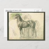 勉強の馬のエドガー・デガヴィンテージファインアート ポストカード (正面/裏面)