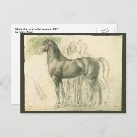 勉強の馬のエドガー・デガヴィンテージファインアート ポストカード (正面/裏面)