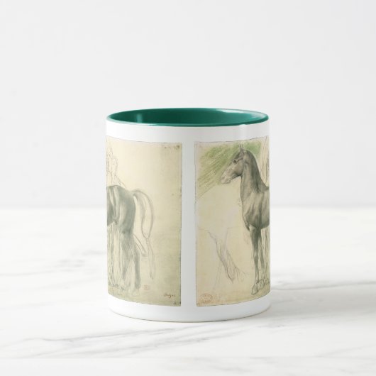 勉強の馬のエドガー・デガヴィンテージファインアート マグカップ (中央)
