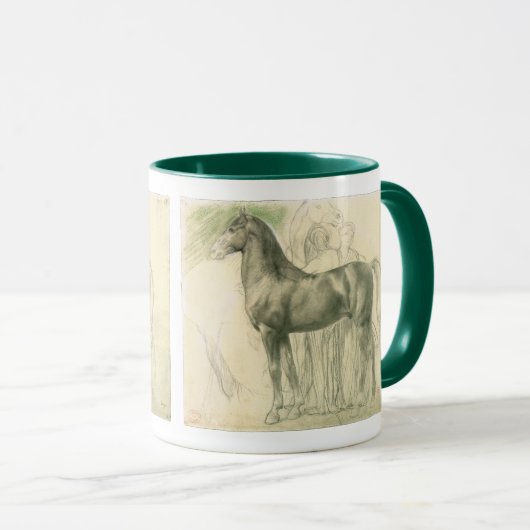 勉強の馬のエドガー・デガヴィンテージファインアート マグカップ (正面右)