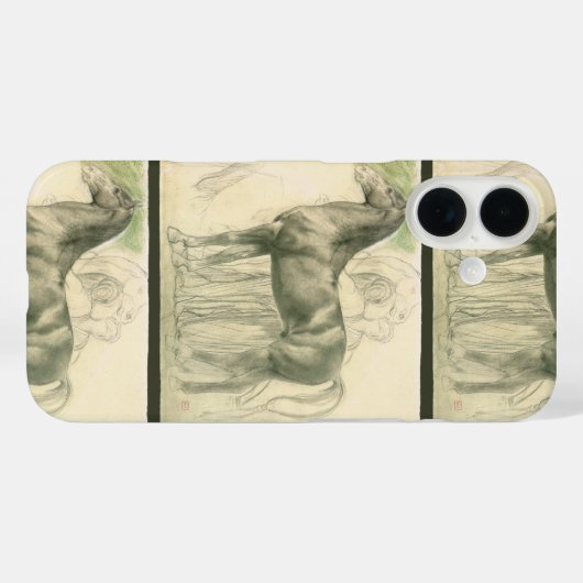 勉強の馬のエドガー・デガヴィンテージファインアート Case-Mate iPhoneケース (裏面 (横))