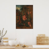 勉強のHollyhocks - John巡査 ポスター (キッチン)