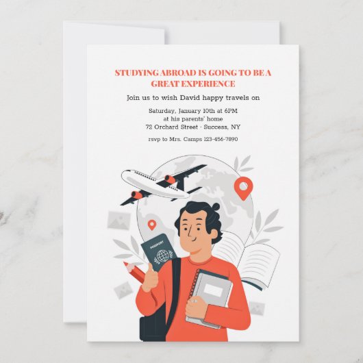 勉強アボード送別パーティの招待状 招待状 (正面)