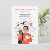 勉強アボード送別パーティの招待状 招待状 (スタンド正面)