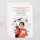 勉強アボード送別パーティの招待状 招待状 (正面/裏面)