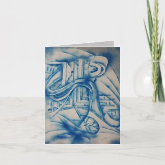 勉強イン青抽象芸術カード カード