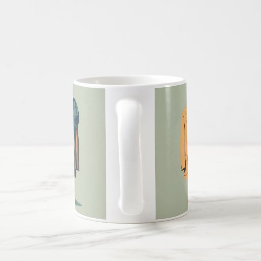 勉強コントラスト コーヒーマグカップ (ハンドル)