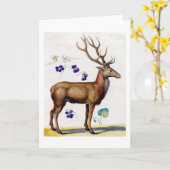 勉強シカと花アルカンボルド カード (黄色い花)