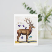 勉強シカと花アルカンボルド ポストカード (スタンド正面)