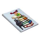 勉強バディGSD子犬と学校の女の子オンブックス ノートブック (右側)