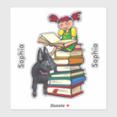 勉強バディGSD子犬の学校の女の子を追加する名前, ZKOA シール (シート)
