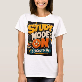 勉強モード:オン ロックオンTシャツ | 学生Tシャツ Tシャツ