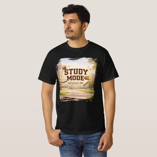 勉強モード - 新学期に集中するTシャツ Tシャツ (正面フル)