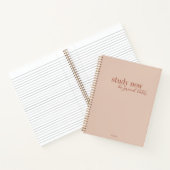 勉強今すぐ、後の誇りを持ったレトロダークピンクスタイリッシュ ノートブック (内部)