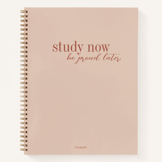 勉強今すぐ、後の誇りを持ったレトロダークピンクスタイリッシュ ノートブック (正面)