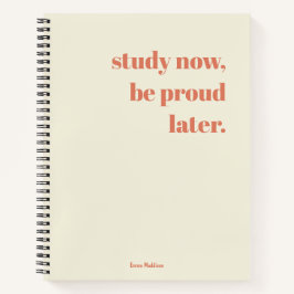 勉強今すぐBe 誇りを持った Laterレトロトレンディースタイリッシュ ノートブック