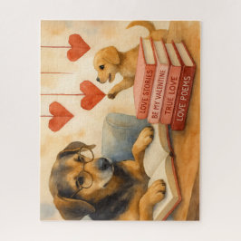 勉強好きのポーチとハート ジグソーパズル