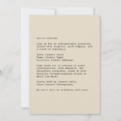 勉強好きの女性のヴィンテージスタイル 招待状 (裏面)