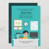 勉強好きボーイ招待状 招待状 (正面/裏面)