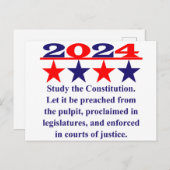 勉強憲法 – 政治引用文 ポストカード (正面/裏面)