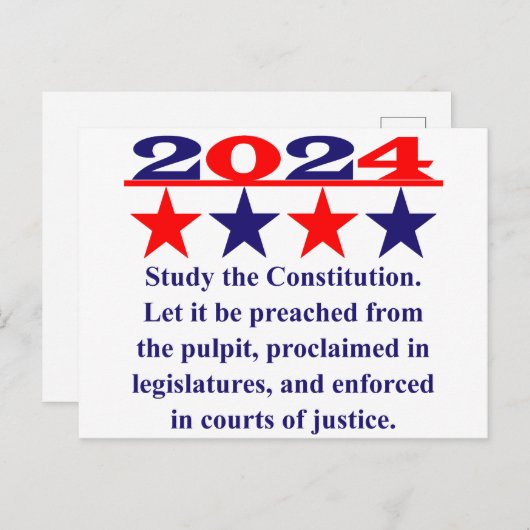 勉強憲法 – 政治引用文 ポストカード (正面/裏面)