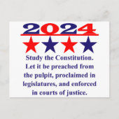 勉強憲法 – 政治引用文 ポストカード (正面)