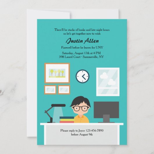 勉強熱心な少年への招待状 招待状 (正面)