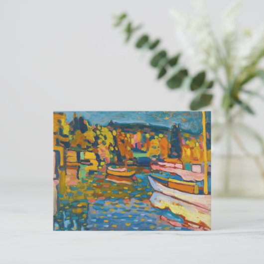 勉強舟付き秋の風景 | Kandinsky ポストカード (スタンド正面)
