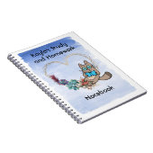 勉強&宿題ノート、猫&本 ノートブック (右側)