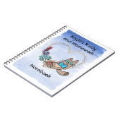 勉強&宿題ノート、猫&本 ノートブック (左側)