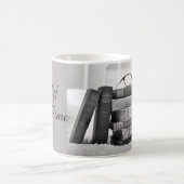 勉強/昼寝タイムブックブラック&ホワイト コーヒーマグカップ (中央)