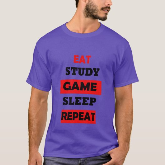 勉強 遊び 食事 睡眠 女子 Tシャツ (正面)