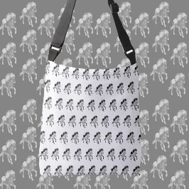 動いているアイスランドの馬 クロスボディバッグ